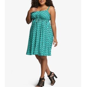 Teal pineapple print dress